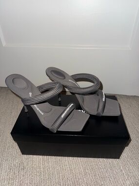 alexanderwang grey loop-strap heeled sandals